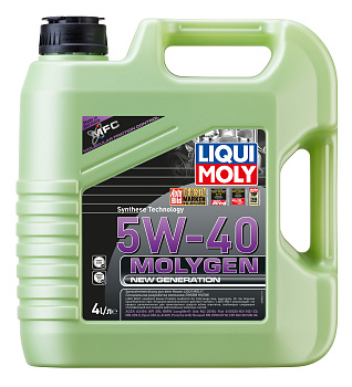 НС-синтетическое моторное масло Molygen New Generation 5W-40 4 л. артикул 9054 LIQUI MOLY