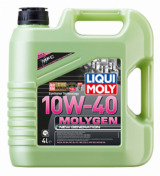 НС-синтетическое моторное масло Molygen New Generation 10W-40 4 л. артикул 9060 LIQUI MOLY