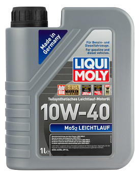 Полусинтетическое моторное масло MoS2 Leichtlauf 10W-40 1 л. артикул 2626 LIQUI MOLY