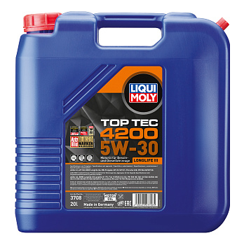 НС-синтетическое моторное масло Top Tec 4200 5W-30 New Generation 20 л. артикул 3708 LIQUI MOLY