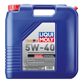 Синтетическое моторное масло Diesel Synthoil 5W-40 20 л. артикул 1342 LIQUI MOLY
