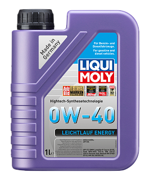 Синтетическое моторное масло Leiсhtlauf Energy 0W-40 1 л. артикул 21222 LIQUI MOLY
