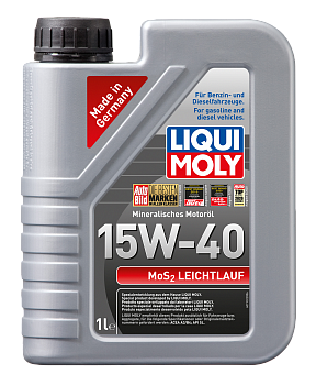 Минеральное моторное масло MoS2 Leichtlauf 15W-40 1 л. артикул 2570 LIQUI MOLY