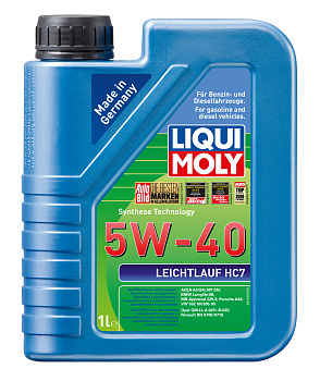 НС-синтетическое моторное масло Leichtlauf HC 7 5W-40 1 л. артикул 2308 LIQUI MOLY