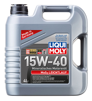 Минеральное моторное масло MoS2 Leichtlauf 15W-40 4 л. артикул 2631 LIQUI MOLY