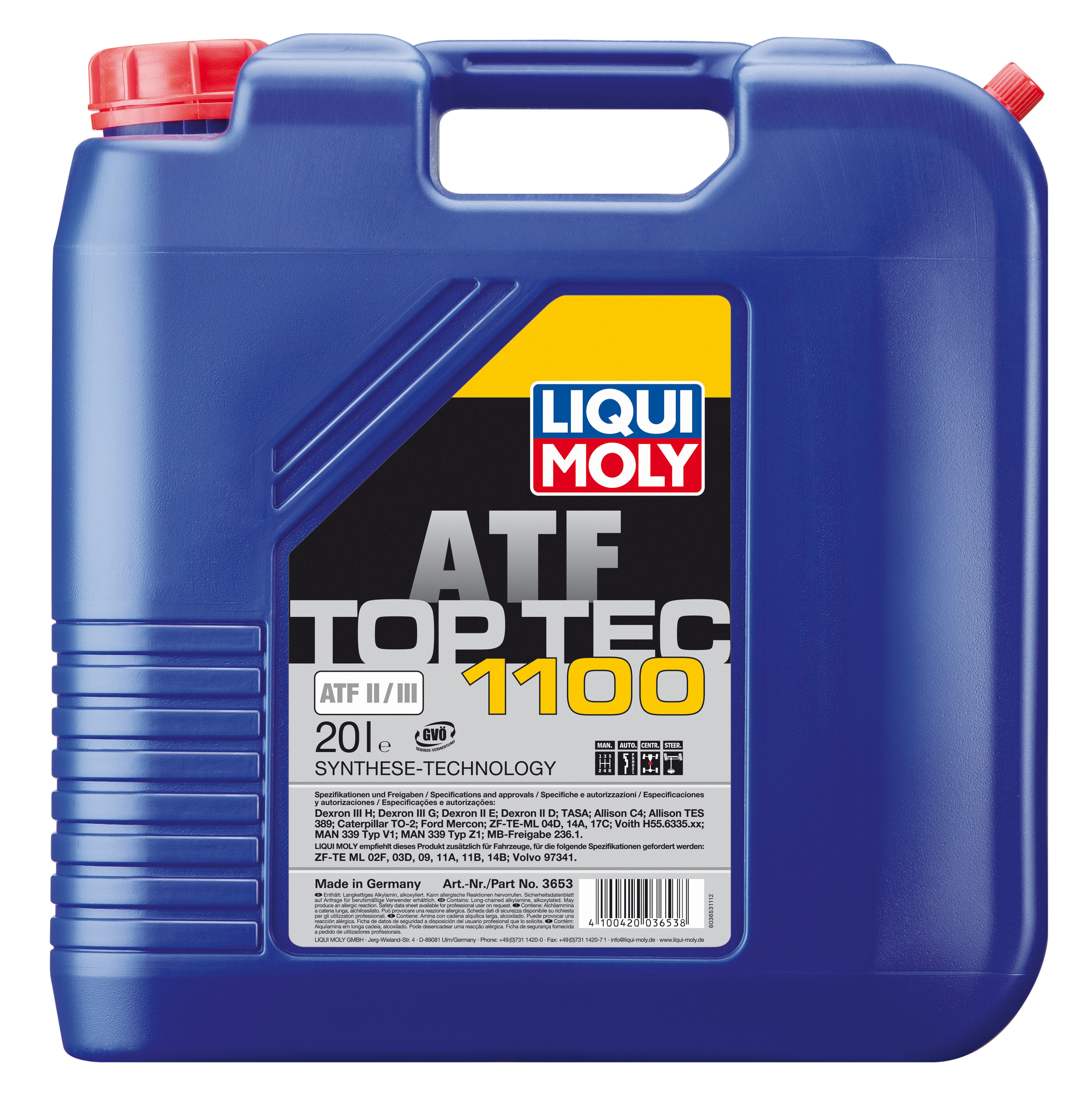 НС-синтетическое трансмиссионное масло для АКПП Top Tec ATF 1100 20 л. 3653  LIQUI MOLY - купить по низкой цене