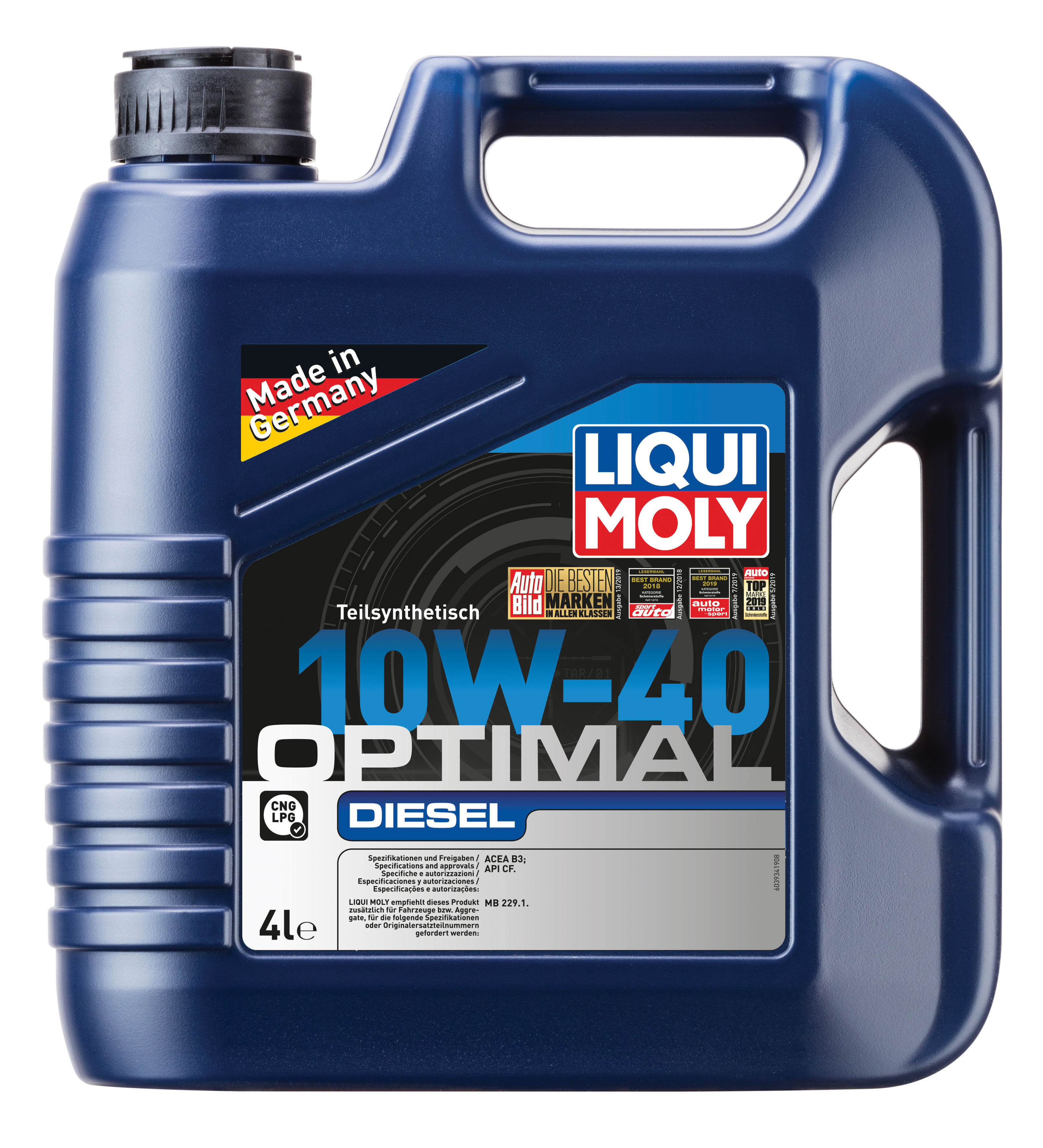 Полусинтетическое моторное масло Optimal Diesel 10W-40 4 л. 3934 LIQUI MOLY  - купить по низкой цене