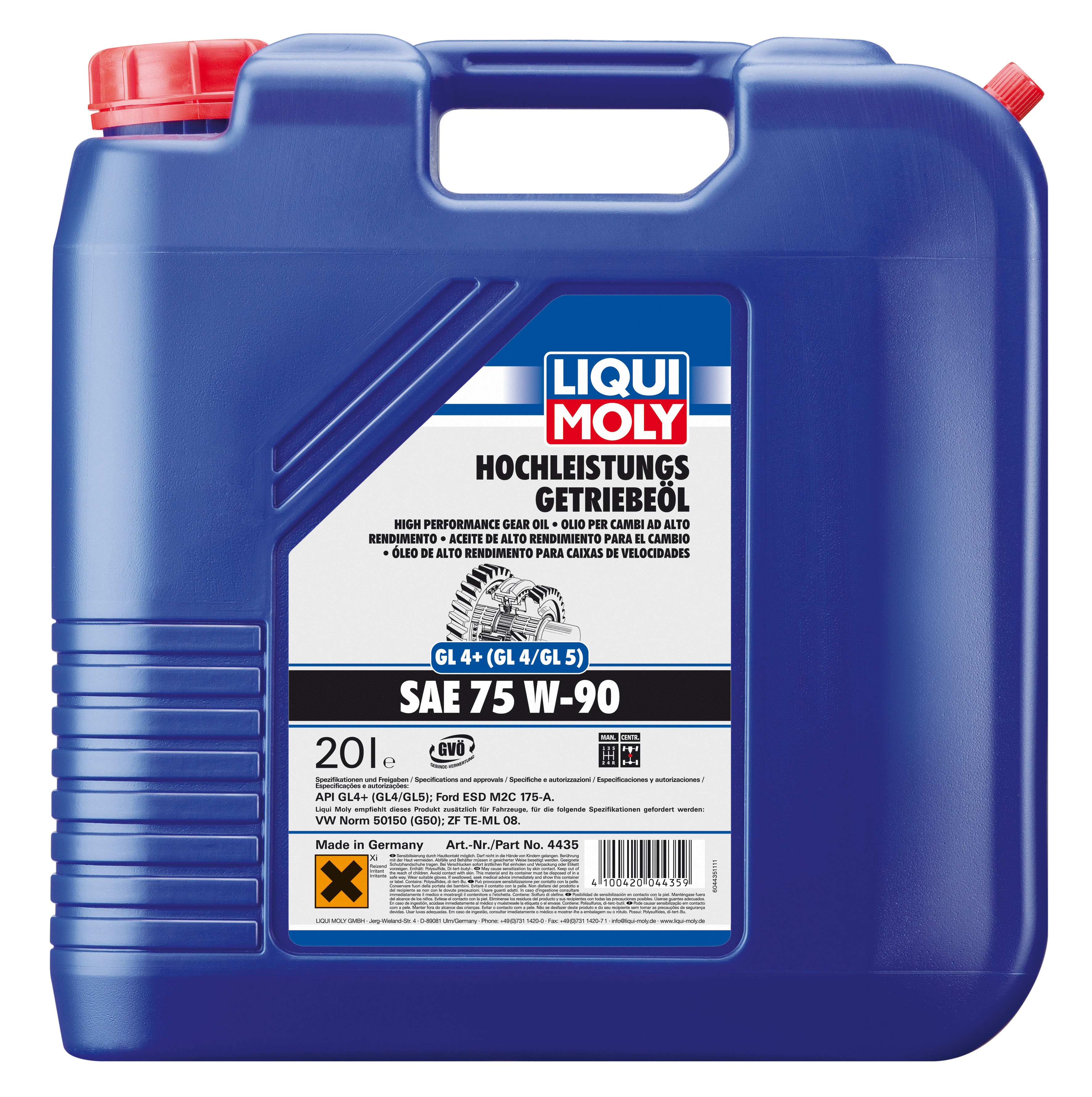 Синтетическое трансмиссионное масло Hochleistungs-Getriebeoil 75W-90 20 л.  4435 LIQUI MOLY - купить по низкой цене