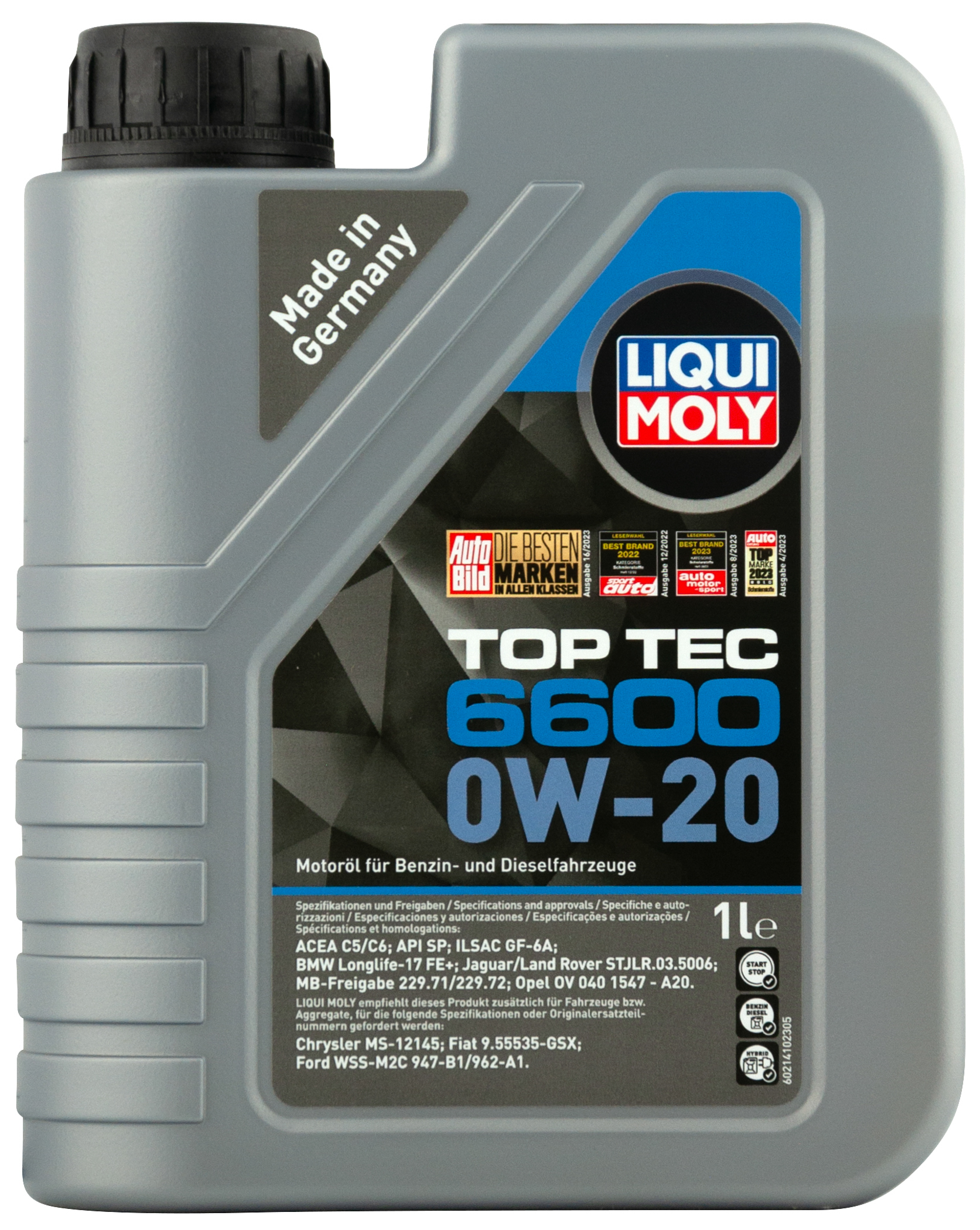 НС-синтетическое моторное масло Top Tec 6600 0W-20 1 л. 21410 LIQUI MOLY -  купить по низкой цене