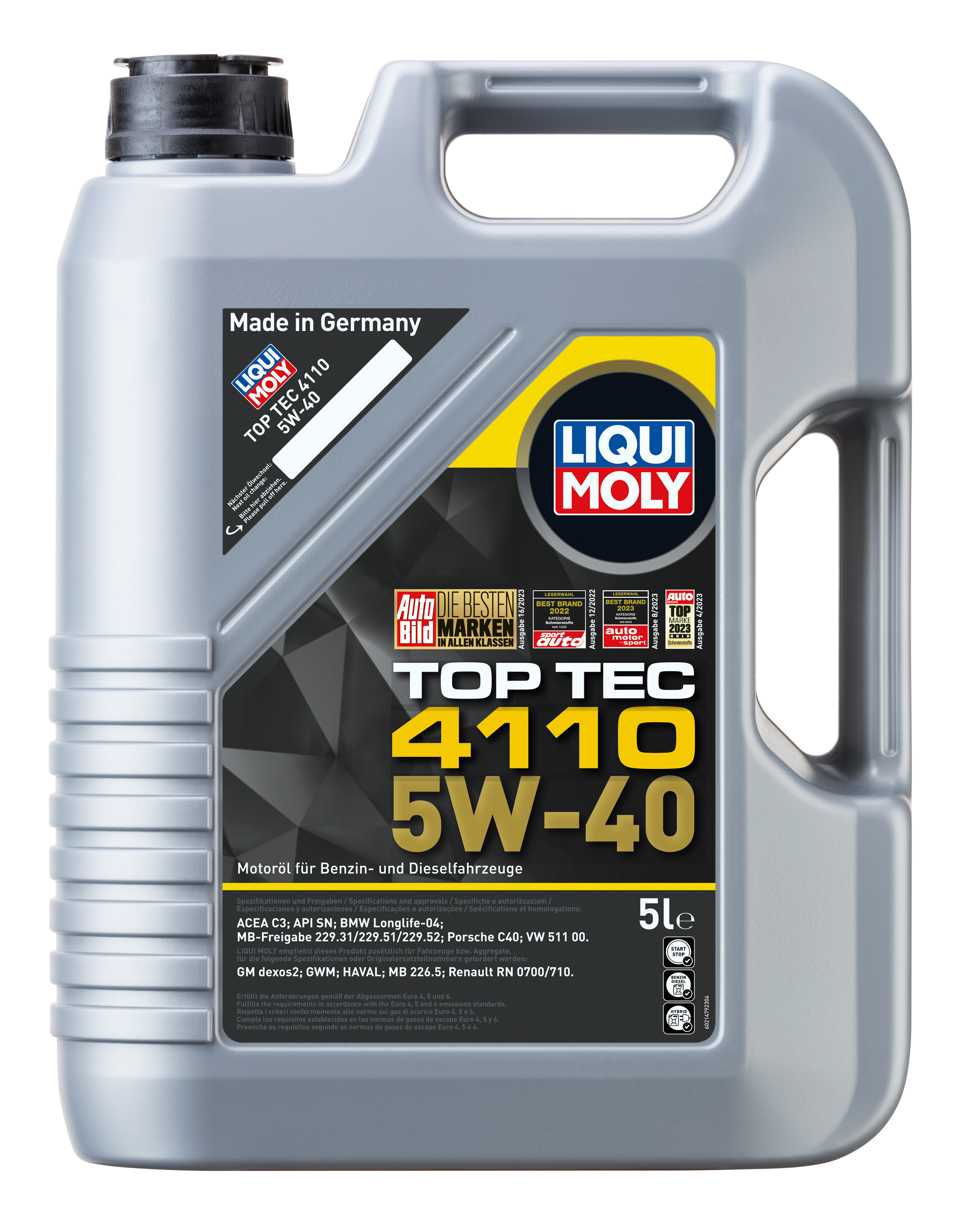 НС-синтетическое моторное масло Top Tec 4110 5W-40 5 л. 21479 LIQUI MOLY -  купить по низкой цене