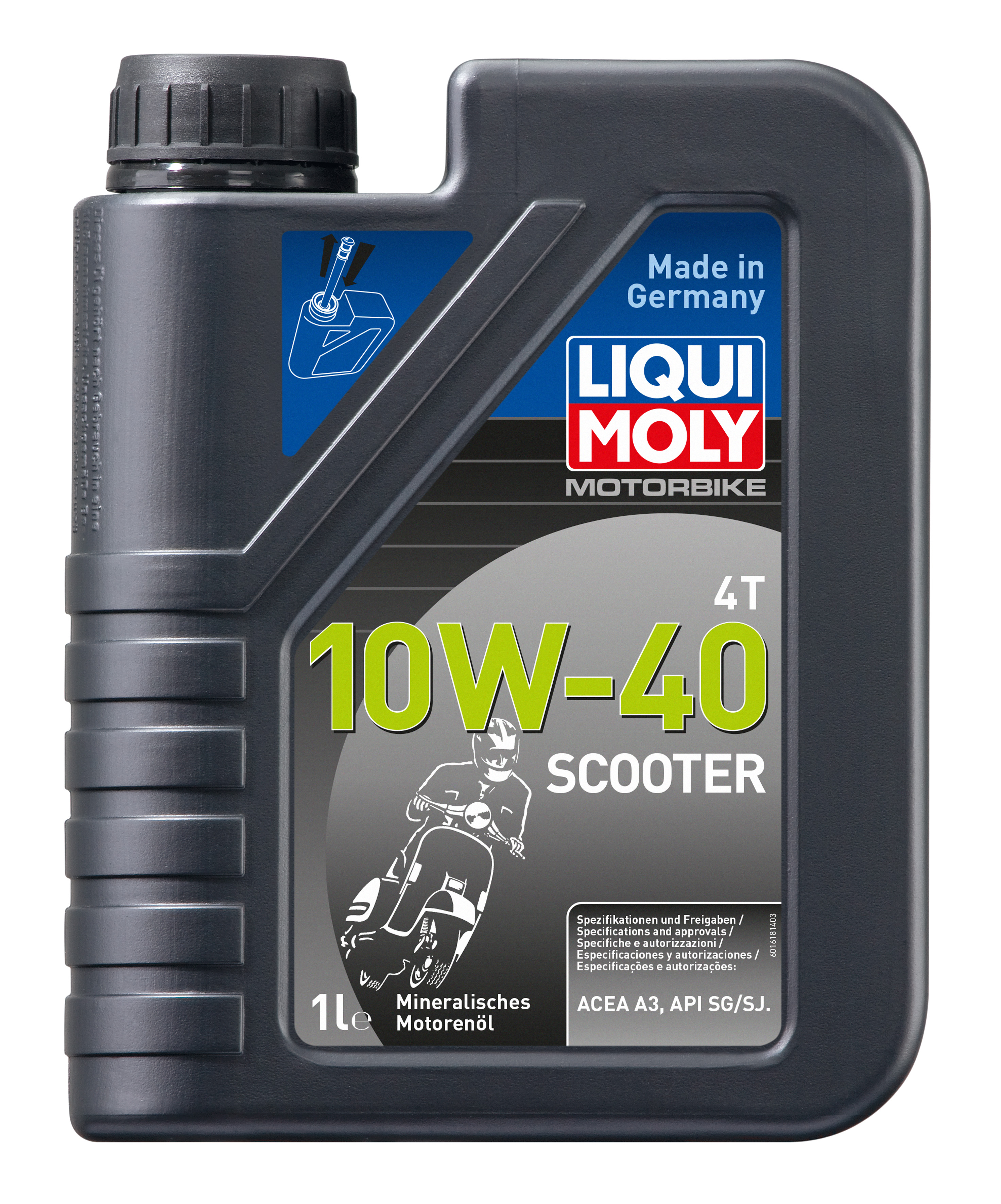 Минеральное моторное масло для скутеров Motorbike 4T Scooter 10W-40 1 л.  1618 LIQUI MOLY - купить по низкой цене