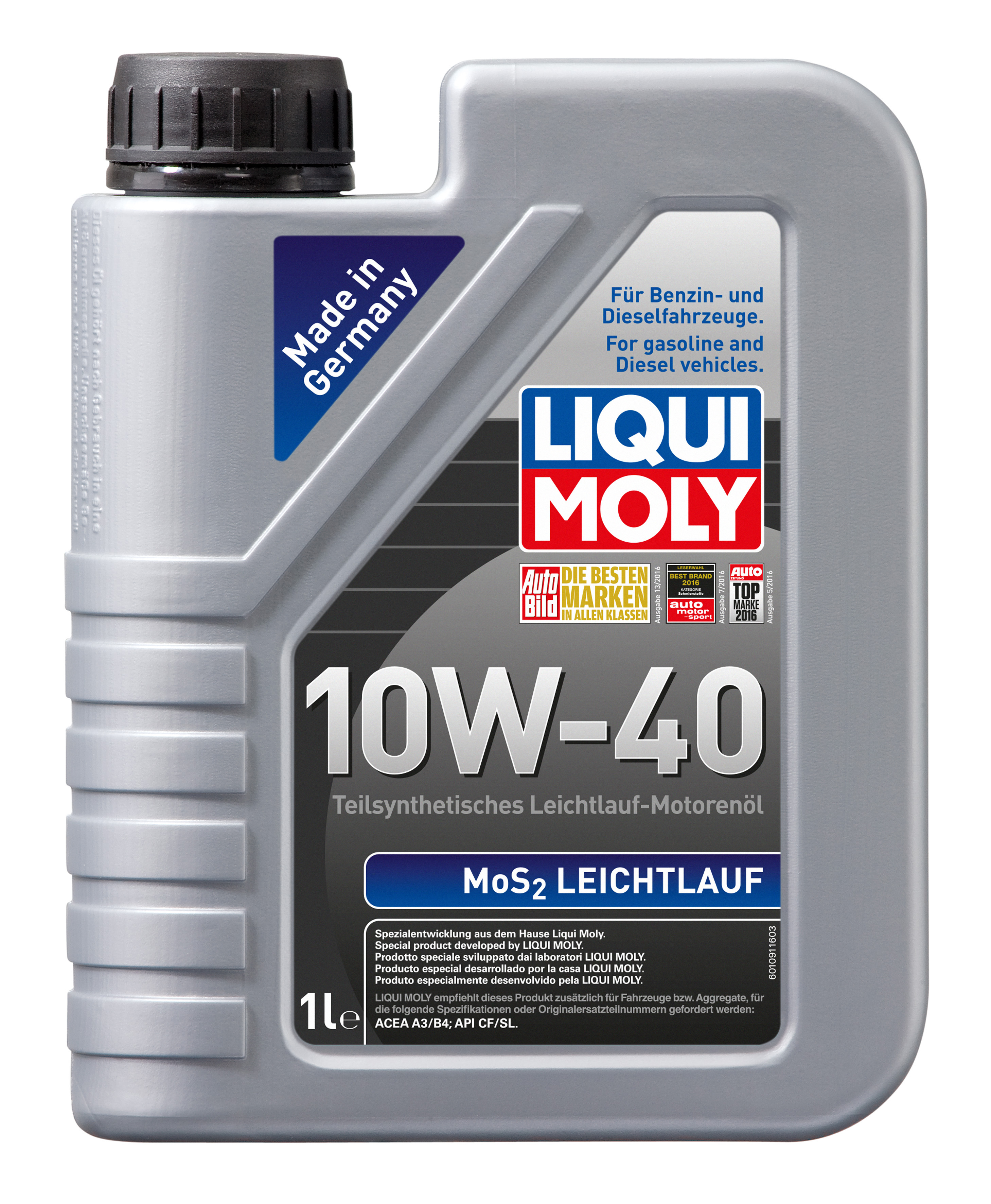 Полусинтетическое моторное масло MoS2 Leichtlauf 10W-40 1 л. 1930 LIQUI MOLY  - купить по низкой цене