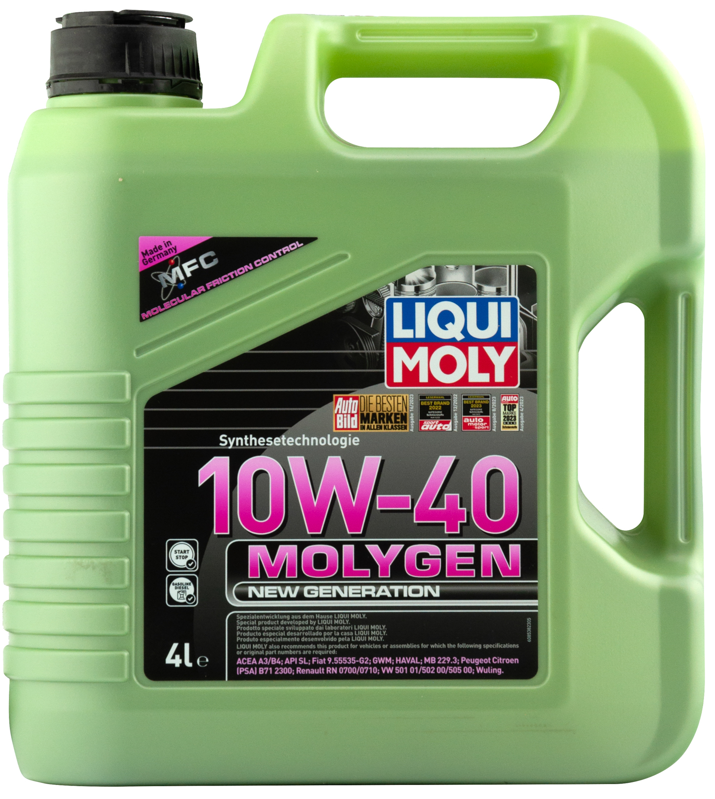 НС-синтетическое моторное масло Molygen New Generation 10W-40 4 л. 8538  LIQUI MOLY - купить по низкой цене