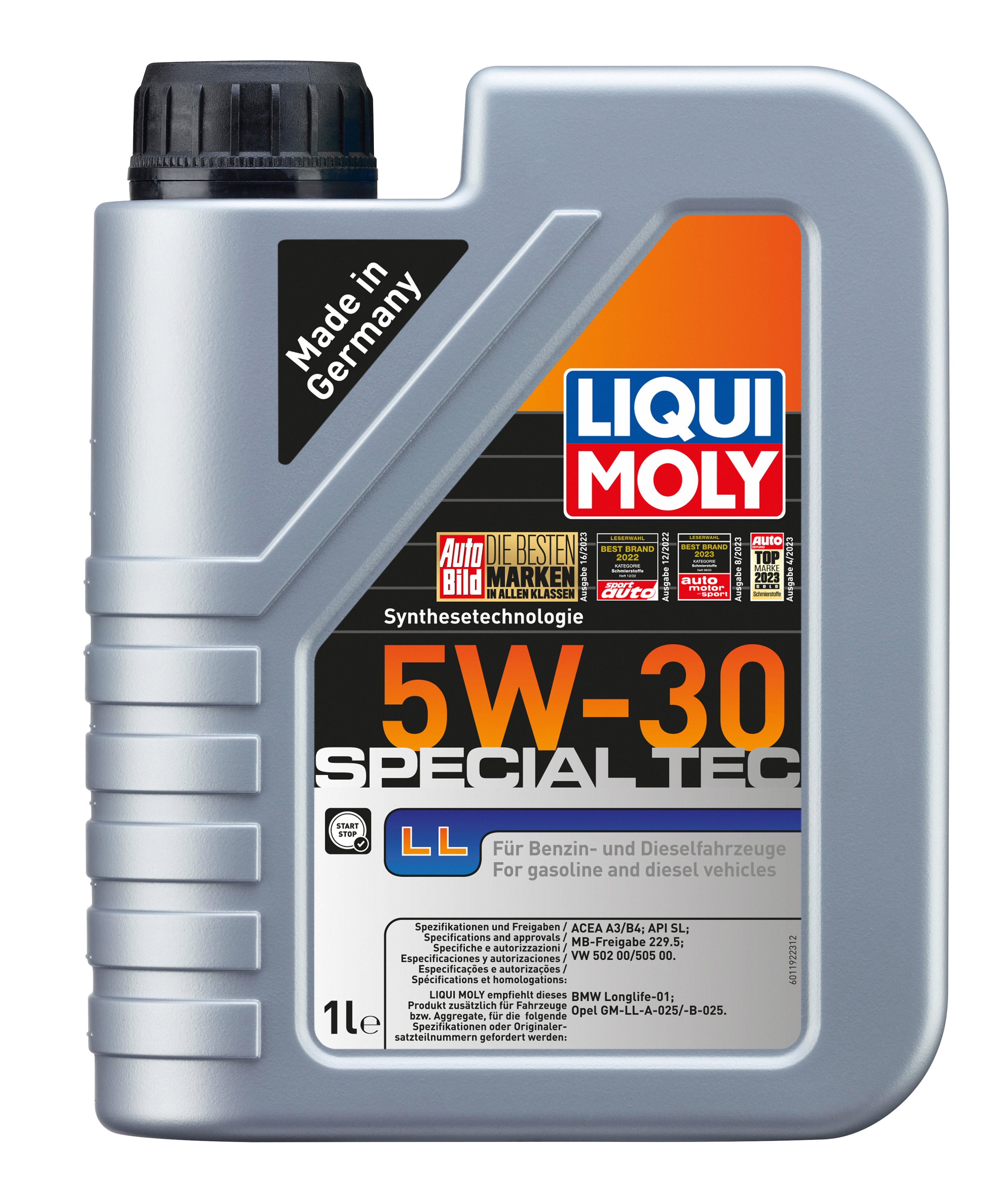 НС-синтетическое моторное масло Special Tec LL 5W-30 1 л. 2447 LIQUI MOLY -  купить по низкой цене