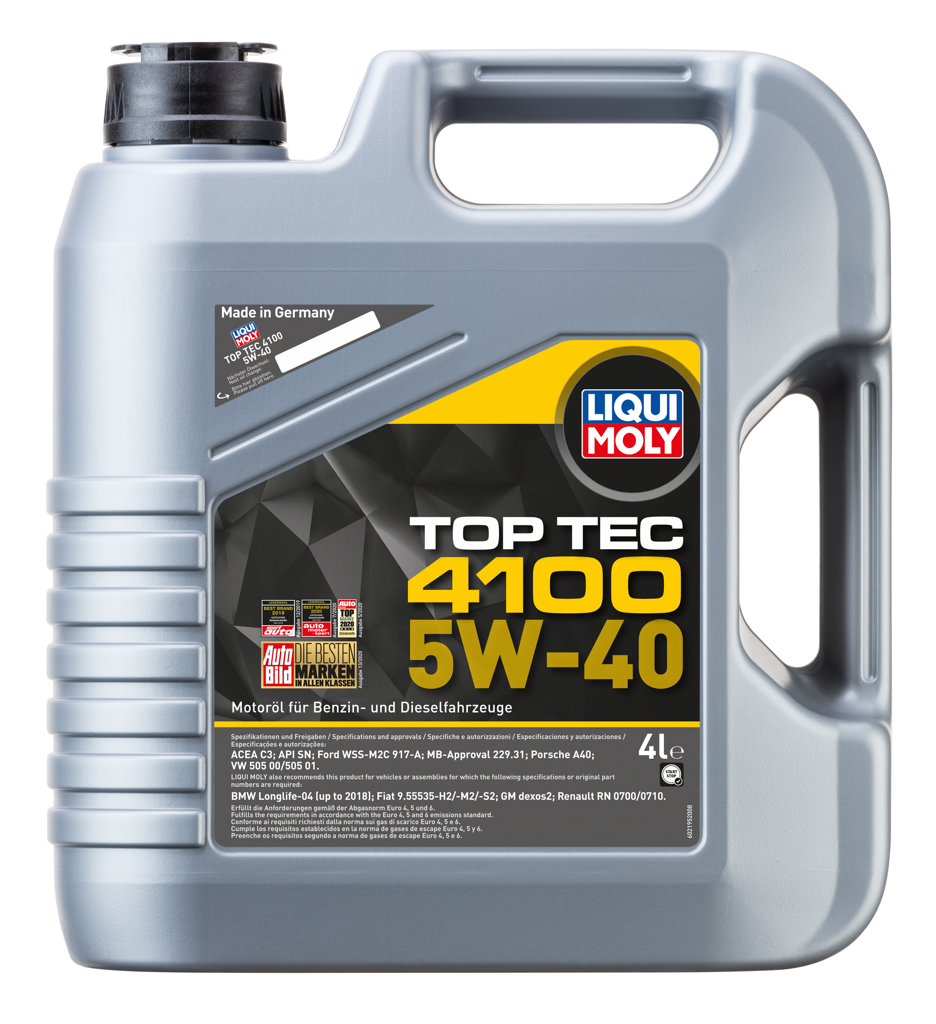 НС-синтетическое моторное масло Top Tec 4100 5W-40 4 л. 7547 LIQUI MOLY -  купить по низкой цене