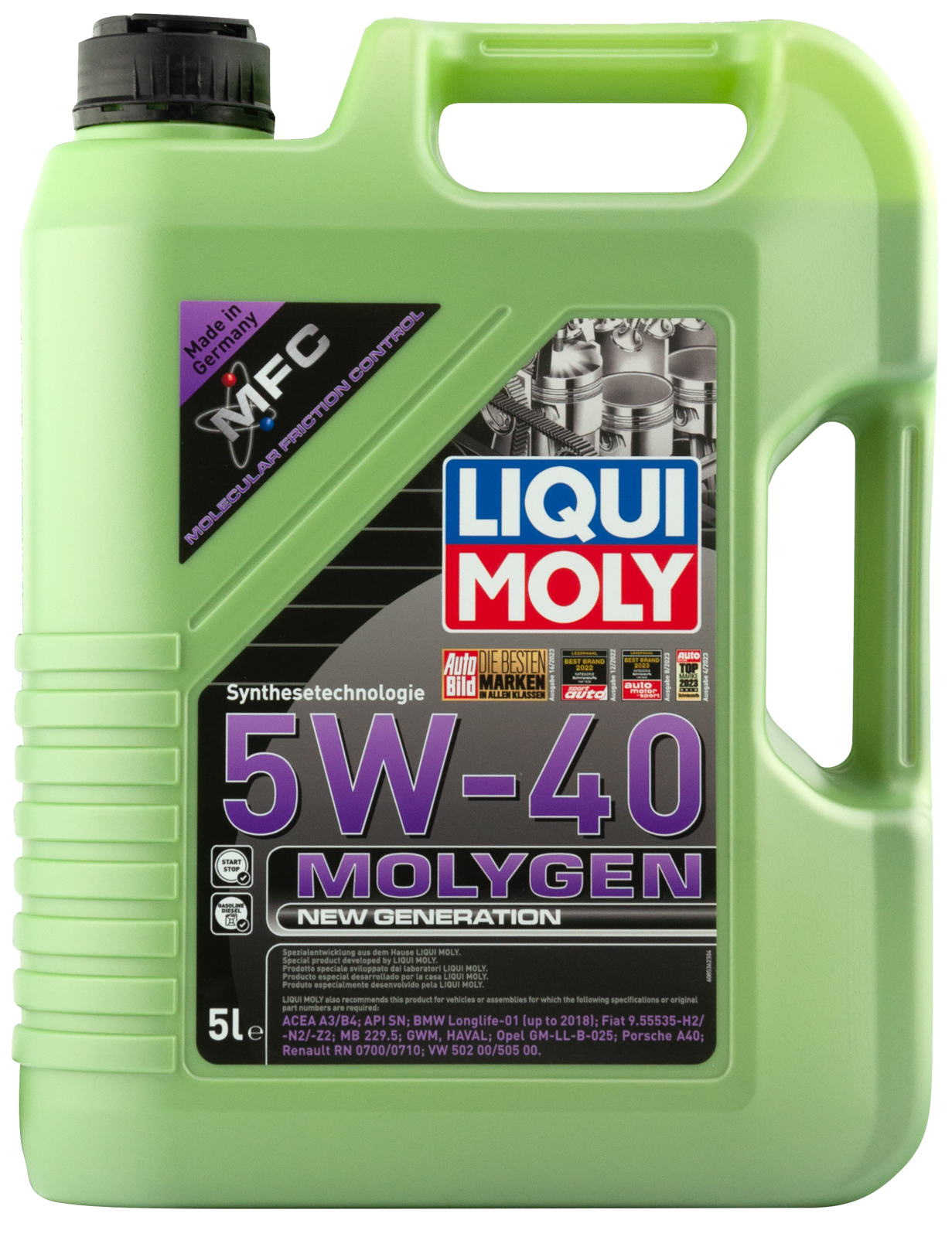 НС-синтетическое моторное масло Molygen New Generation 5W-40 5 л. 8536 .