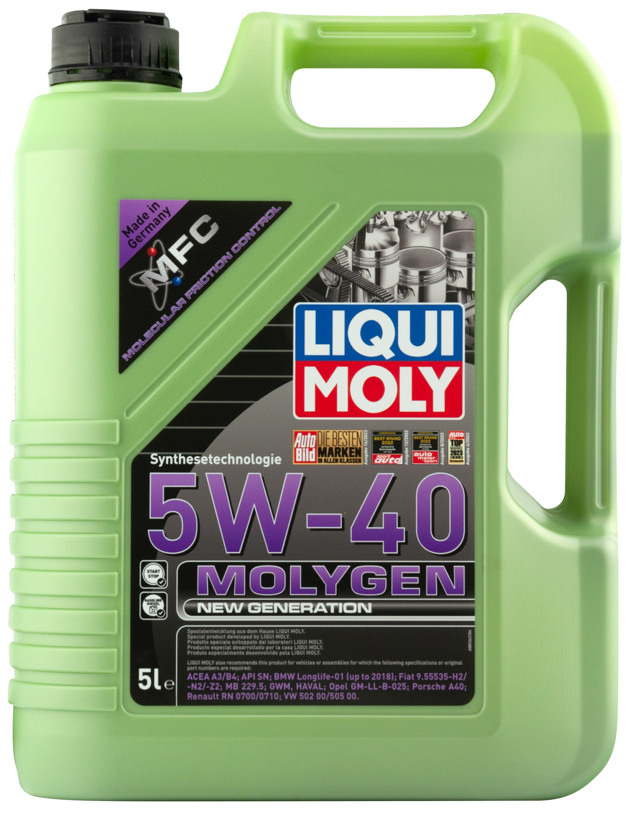 НС-синтетическое моторное масло Molygen New Generation 5W-40 5 л. 8536 LIQUI  MOLY - купить по низкой цене