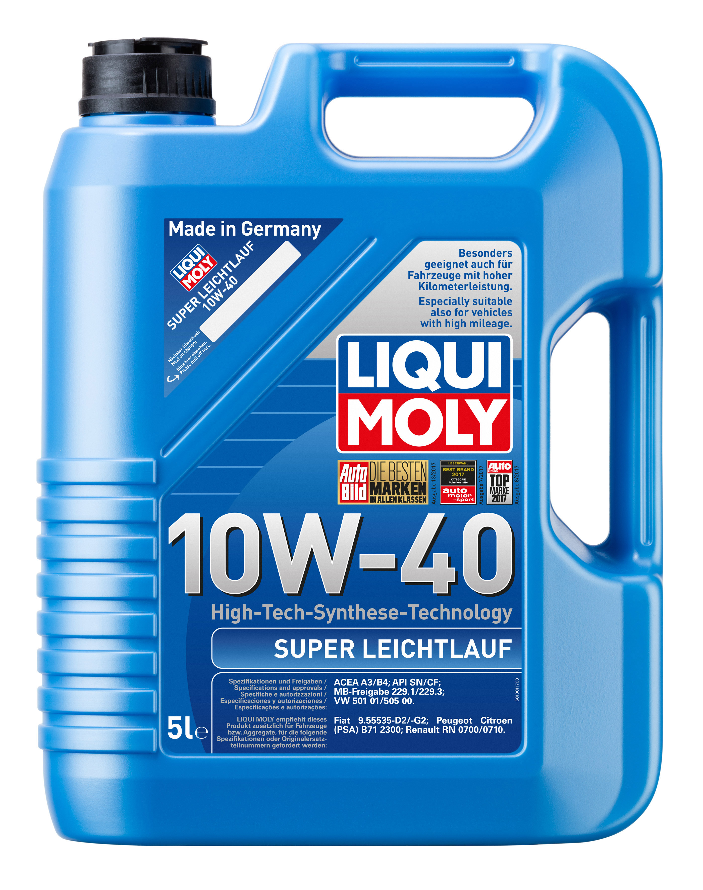 НС-синтетическое моторное масло Super Leichtlauf 10W-40 5 л. 1929 LIQUI MOLY  - купить по низкой цене