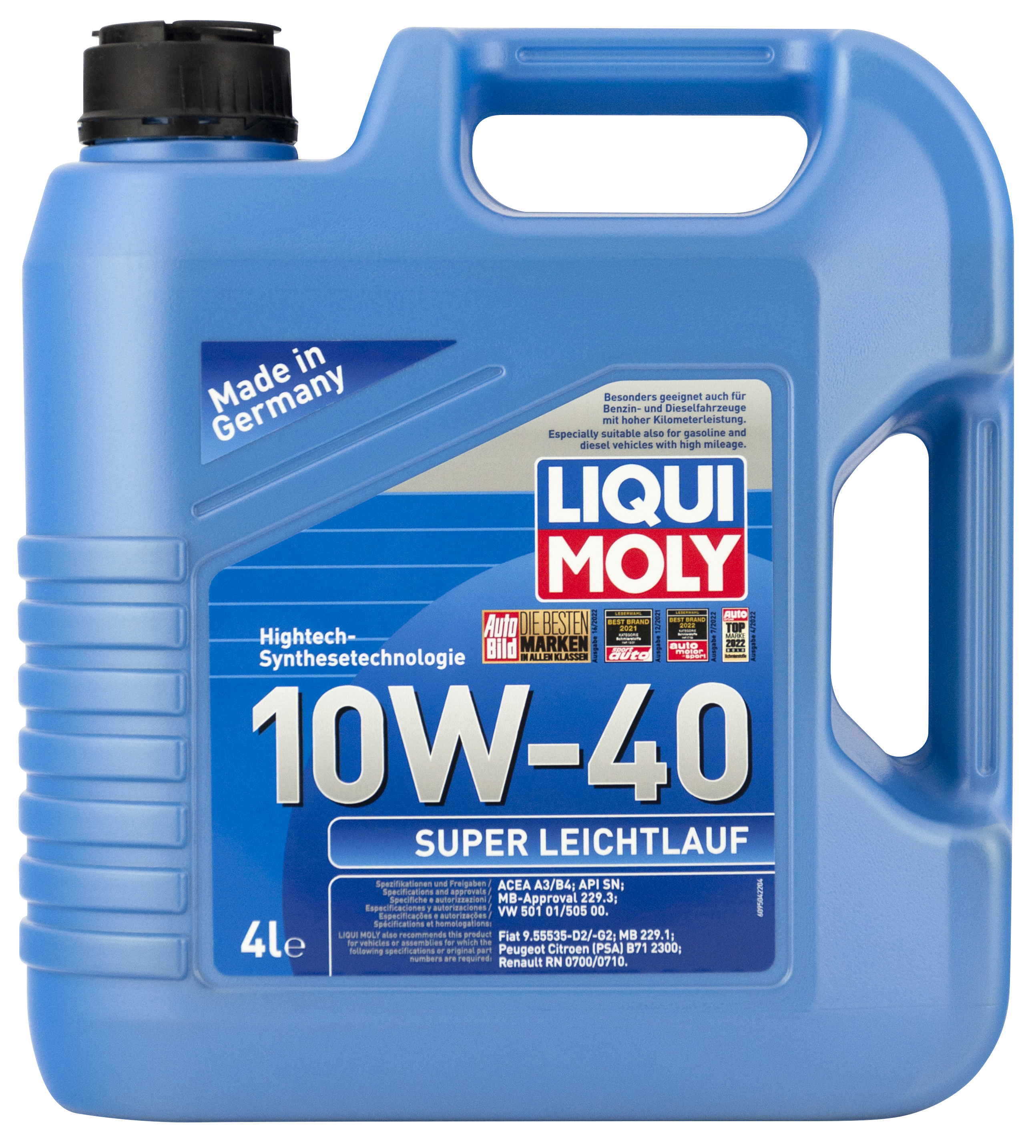 НС-синтетическое моторное масло Super Leichtlauf 10W-40 4 л. 9504 LIQUI MOLY  - купить по низкой цене