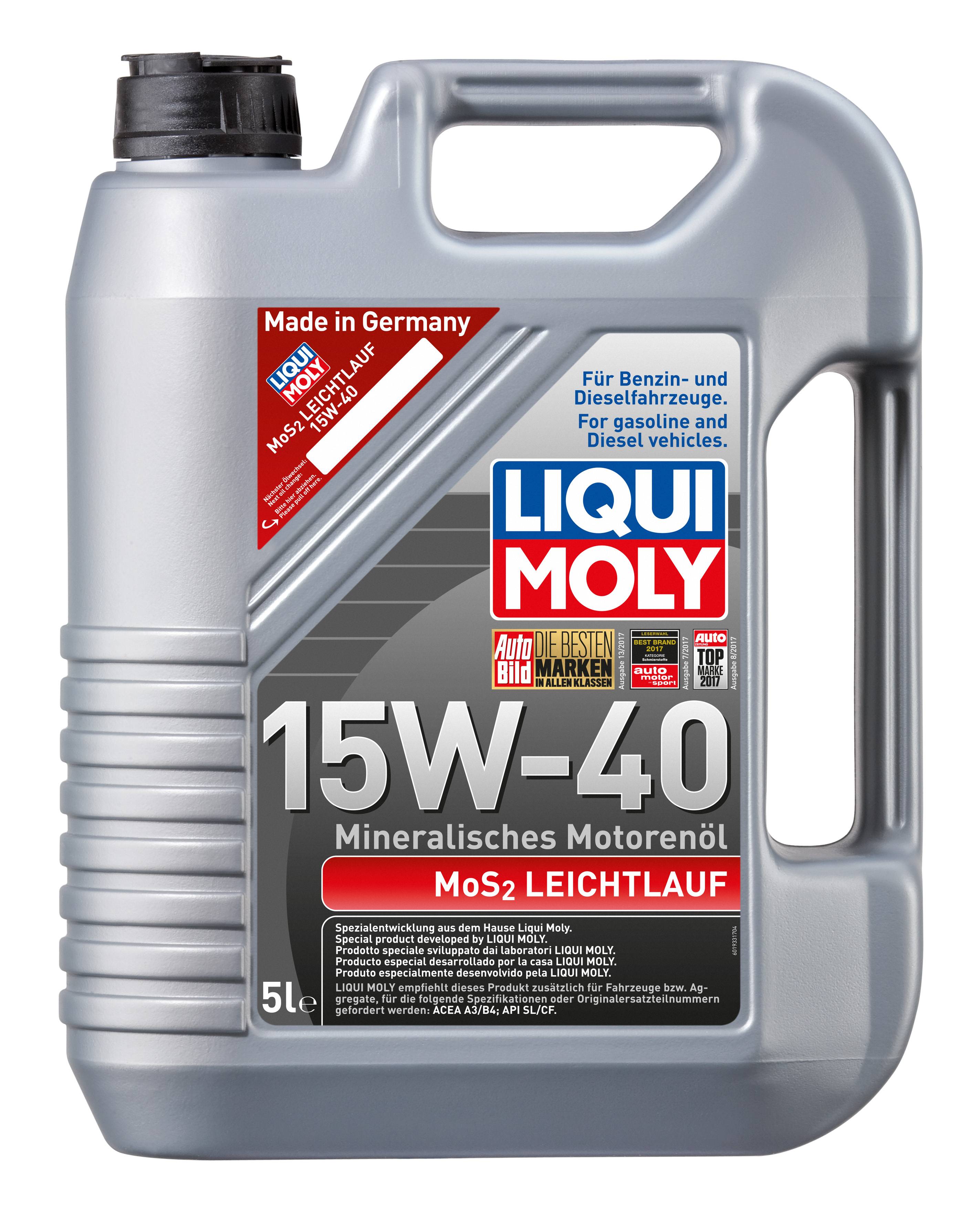 Минеральное моторное масло MoS2 Leichtlauf 15W-40