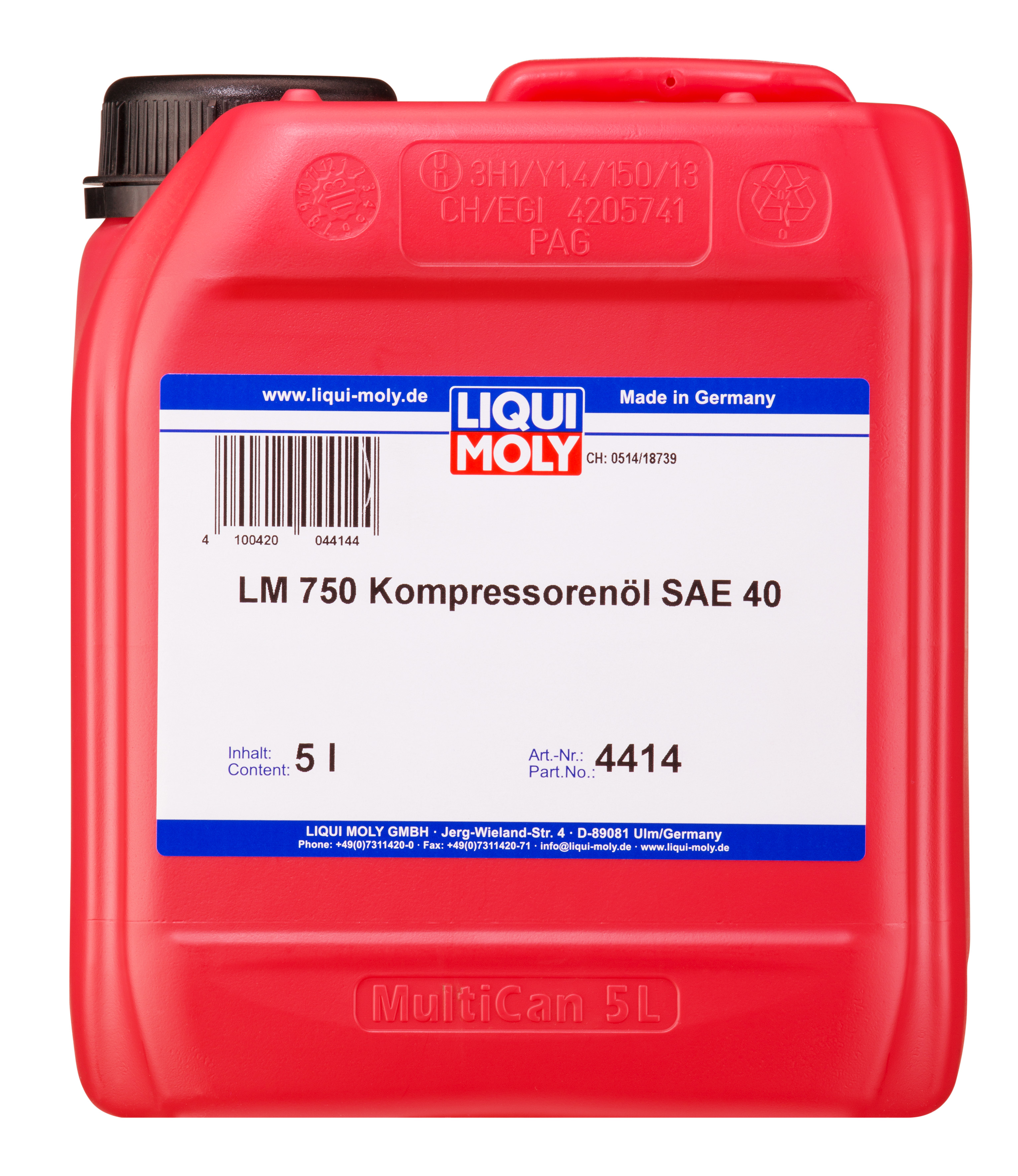 Синтетическое компрессорное масло LM 750 Kompressorenoil 40 5 л. 4414 .