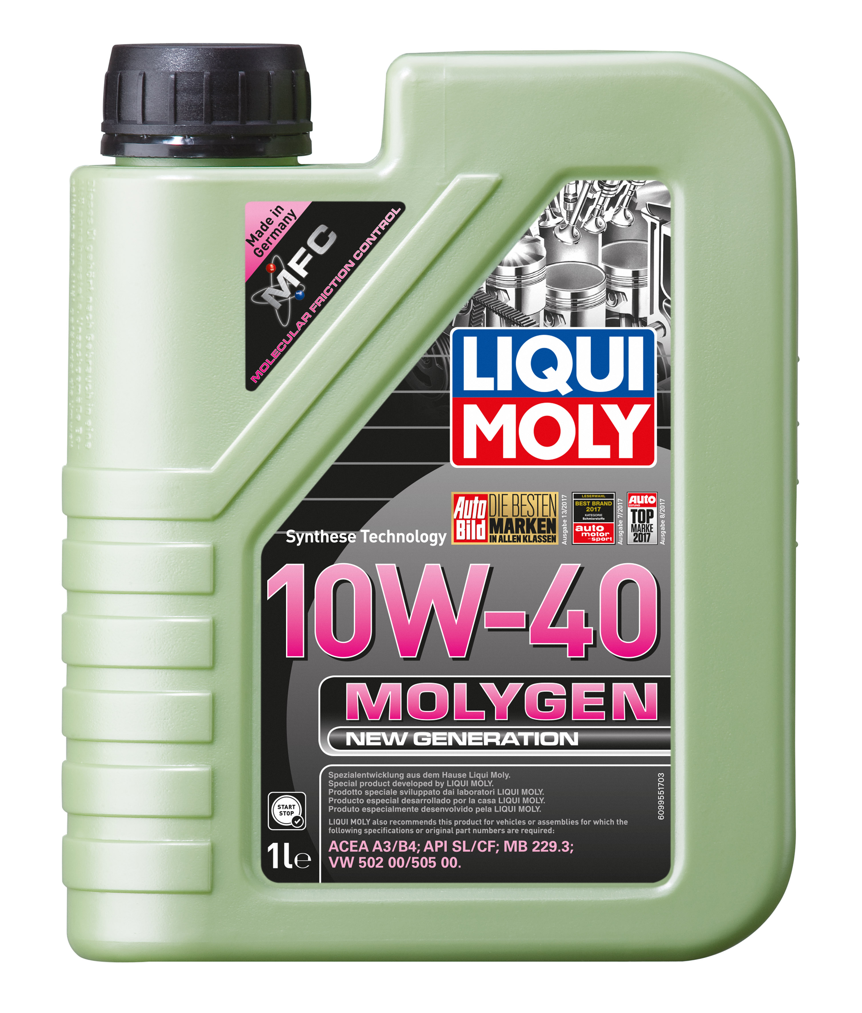 НС-синтетическое моторное масло Molygen New Generation 10W-40 1 л. 9059 LIQUI  MOLY - купить по низкой цене