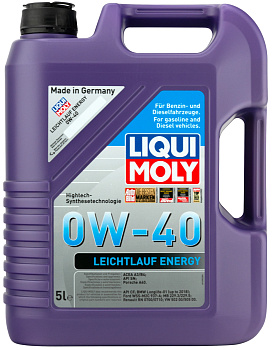 Синтетическое моторное масло Leiсhtlauf Energy 0W-40 5 л. артикул 21223 LIQUI MOLY