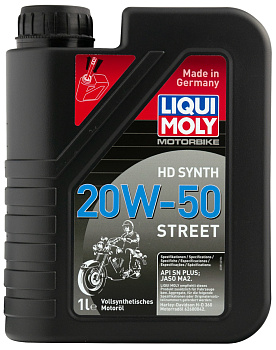 Синтетическое моторное масло для 4-тактных мотоциклов Motorbike HD Synth Street 20W-50 1 л. артикул 3816 LIQUI MOLY