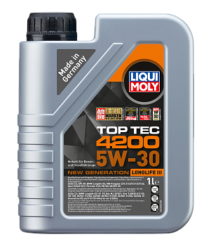 НС-синтетическое моторное масло Top Tec 4200 5W-30 New Generation 1 л. артикул 7660 LIQUI MOLY