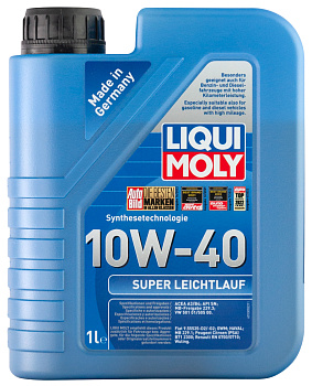 НС-синтетическое моторное масло Super Leichtlauf 10W-40 1 л. артикул 9503 LIQUI MOLY