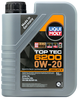 НС-синтетическое моторное масло Top Tec 6200 0W-20 1 л. артикул 20787 LIQUI MOLY