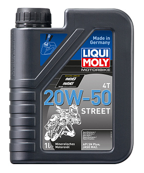 Минеральное моторное масло для 4-тактных мотоциклов Motorbike 4T Street 20W-50 1 л. артикул 7632 LIQUI MOLY