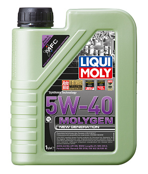 НС-синтетическое моторное масло Molygen New Generation 5W-40 1 л. артикул 9053 LIQUI MOLY