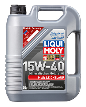 Минеральное моторное масло MoS2 Leichtlauf 15W-40 5 л. артикул 1933 LIQUI MOLY
