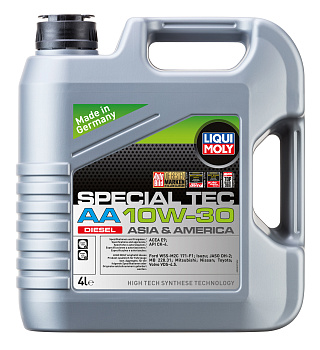 НС-синтетическое моторное масло Special Tec AA  Diesel 10W-30 4 л. артикул 39027 LIQUI MOLY