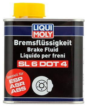 Тормозная жидкость Bremsflussigkeit SL6 DOT 4 0,5 л. артикул 3086 LIQUI MOLY