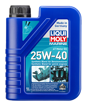 Полусинтетическое моторное масло для лодок Marine 4T Motor Oil 25W-40 1 л. артикул 25026 LIQUI MOLY