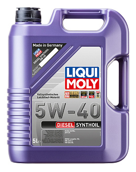 Синтетическое моторное масло Diesel Synthoil 5W-40 5 л. артикул 1341 LIQUI MOLY