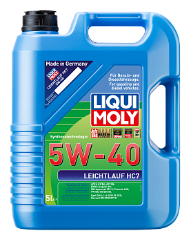 НС-синтетическое моторное масло Leichtlauf HC 7 5W-40 5 л. артикул 2309 LIQUI MOLY