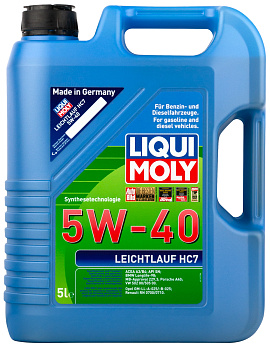 НС-синтетическое моторное масло Leichtlauf HC 7 5W-40 5 л. артикул 2309 LIQUI MOLY