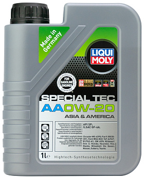 НС-синтетическое моторное масло Special Tec AA 0W-20 1 л. артикул 6738 LIQUI MOLY