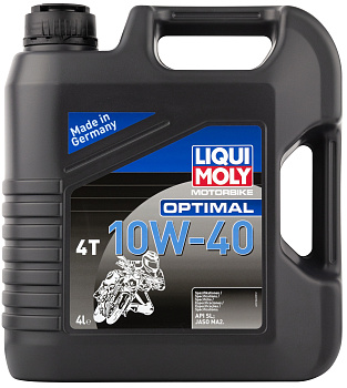 Минеральное моторное масло для 4-тактных мотоциклов Motorbike Optimal 4T 10W-40 4 л. артикул 21863 LIQUI MOLY