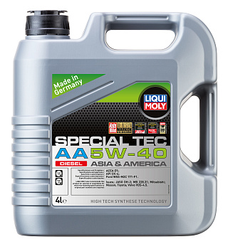 НС-синтетическое моторное масло Special Tec AA  Diesel 5W-40 4 л. артикул 21331 LIQUI MOLY