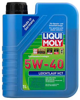 НС-синтетическое моторное масло Leichtlauf HC 7 5W-40 1 л. артикул 1346 LIQUI MOLY