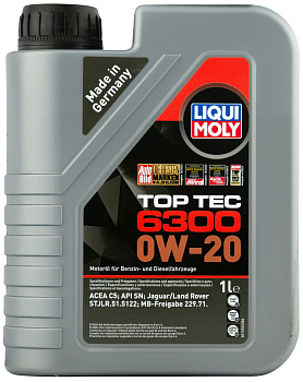 НС-синтетическое моторное масло Top Tec 6300 0W-20 1 л. артикул 21216 LIQUI MOLY