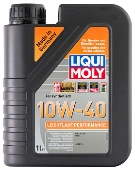 Полусинтетическое моторное масло Leichtlauf Performance 10W-40 1 л. артикул 2338 LIQUI MOLY