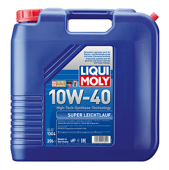 НС-синтетическое моторное масло Super Leichtlauf 10W-40 20 л. артикул 1304 LIQUI MOLY