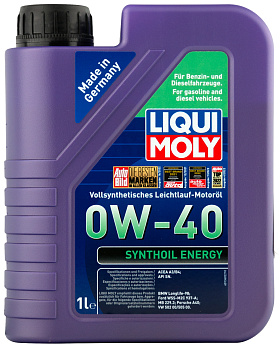 Синтетическое моторное масло Synthoil Energy 0W-40 1 л. артикул 9514 LIQUI MOLY