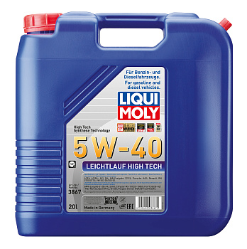 НС-синтетическое моторное масло Leichtlauf High Tech 5W-40 20 л. артикул 3867 LIQUI MOLY