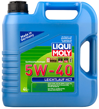 НС-синтетическое моторное масло Leichtlauf HC 7 5W-40 4 л. артикул 1382 LIQUI MOLY